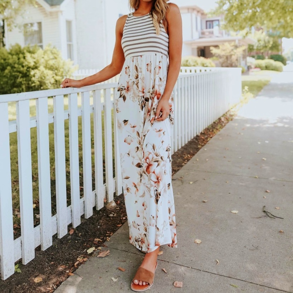 NWOT Floral sleeveless maxi dress size small